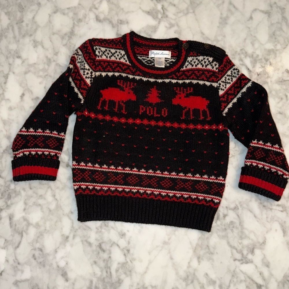 Ralph Lauren Kids' Festive Wool Sweater 12M